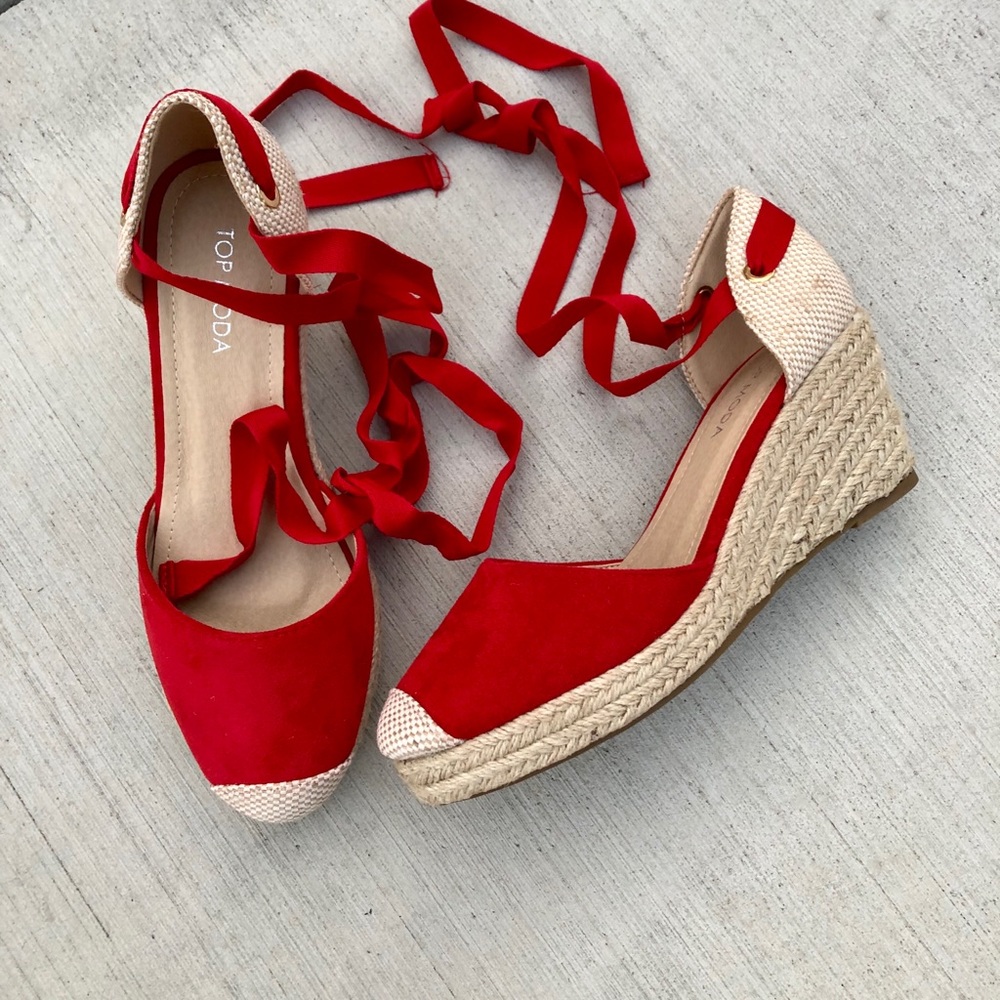 Sale!!! Wow 🤩 Ankle Tie Espadrille Wedge - Picture 3 of 4